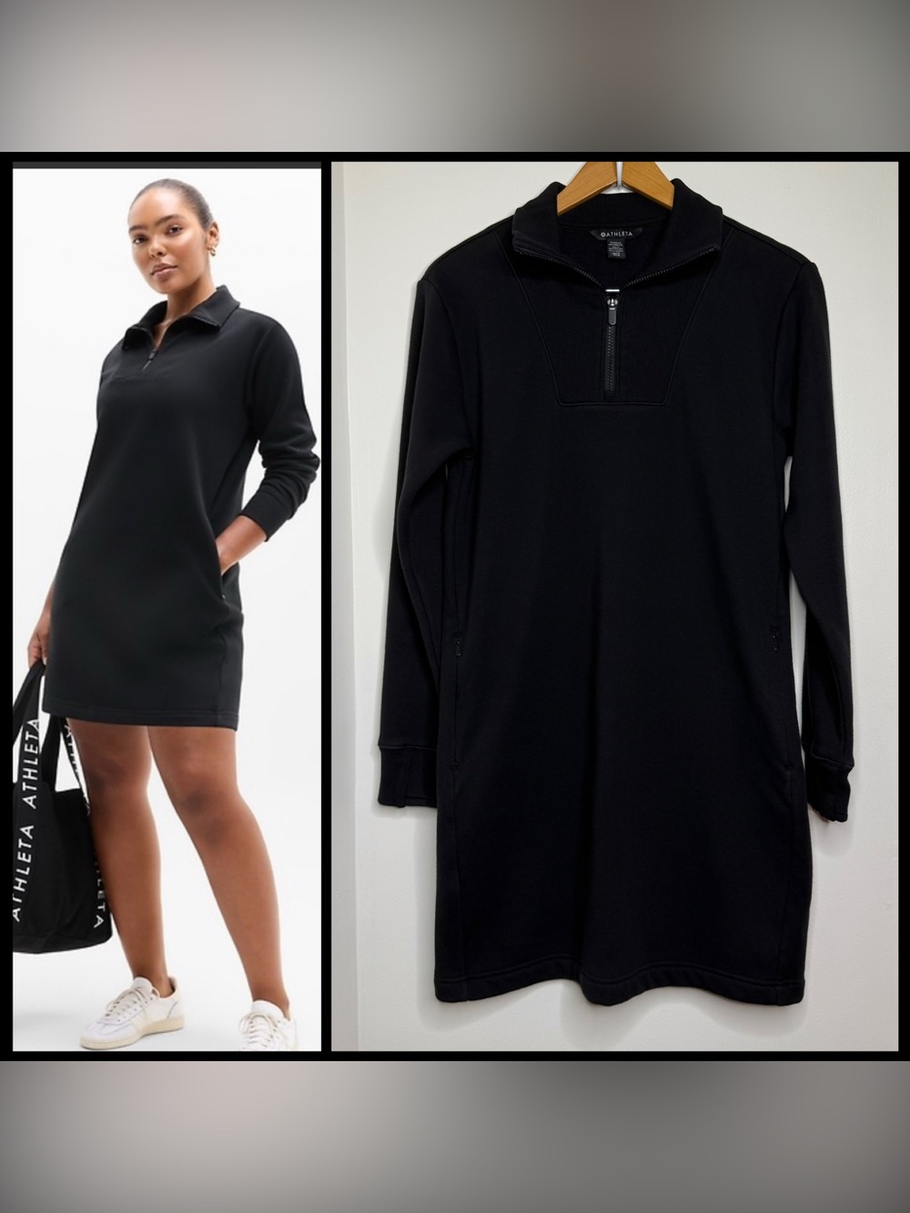 Athleta Cozy Karma Sweatshirt Dress Women’s Medium Long sleeves Casual Warm Up